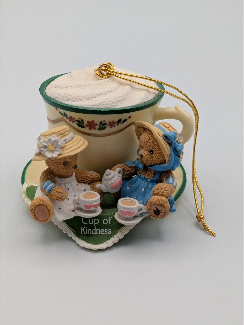 Cherished Teddies Cup of Kindness Christmas Ornament 1997